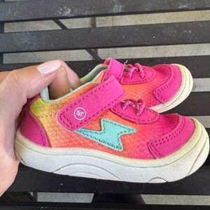 Surprize Stride Rite Little Girl Size 4  Pink & Orange Dwayne Sneakers Shoes
